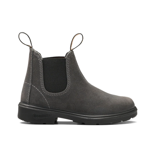 Blundstone kids waxed suede steel grey
