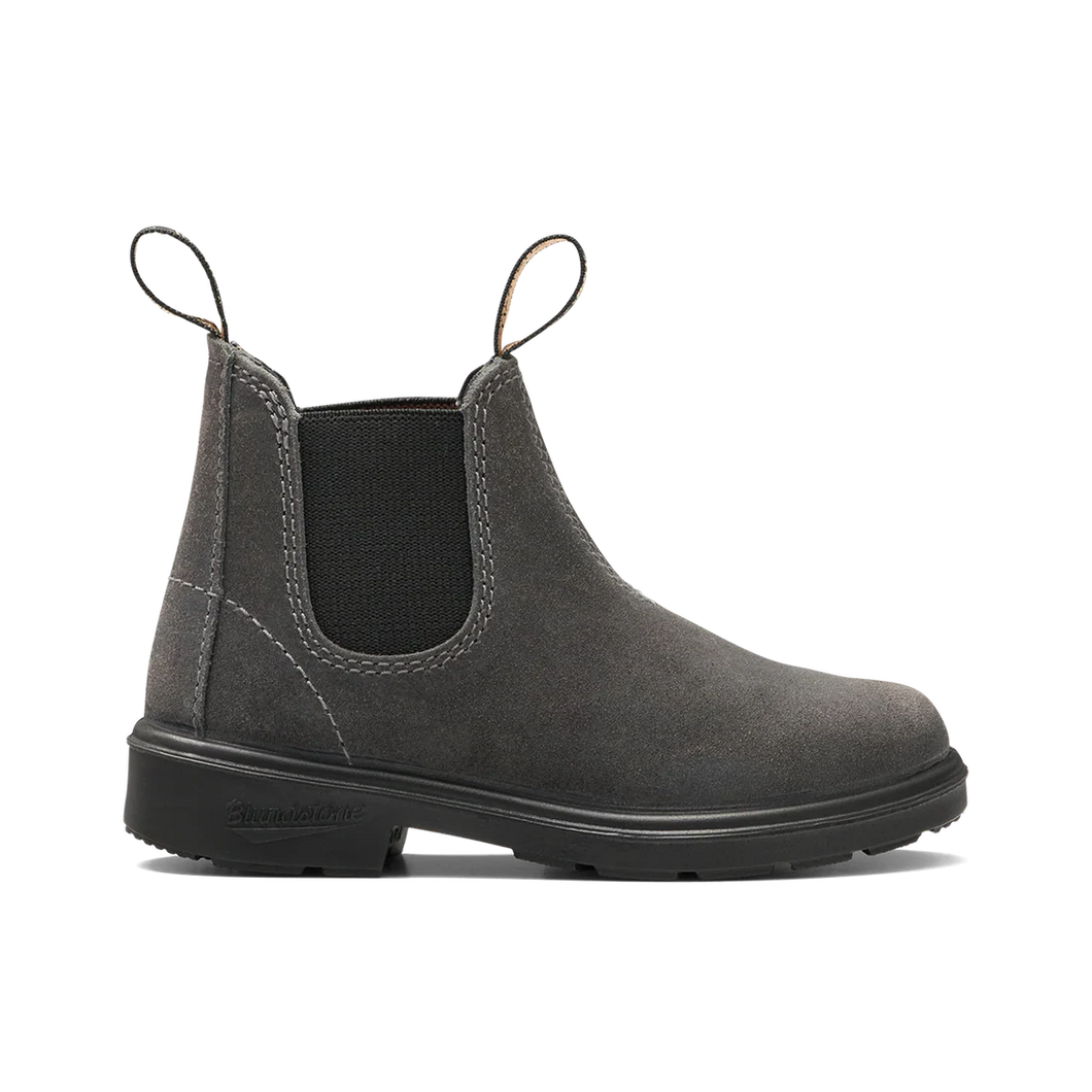Blundstone kids waxed suede steel grey