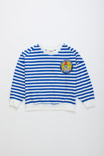 Maison Mangostan Levante Striped Knit Sweatshirt White & Blue