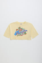 Maison Mangostan Vintage Flowers Crop Top Yellow