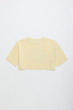 Maison Mangostan Vintage Flowers Crop Top Yellow