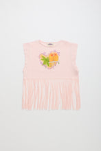 Maison Mangostan Birds Fringe Top Pink