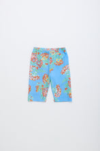 Maison Mangostan Vintage Flowers Short Leggings Blue