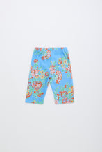 Maison Mangostan Vintage Flowers Short Leggings Blue