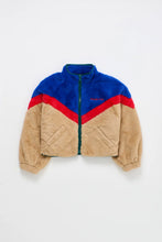 maison mangostan tricolor fur jacket multicolor