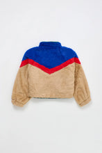 maison mangostan tricolor fur jacket multicolor