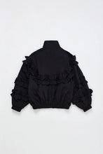 maison mangostan ruffles nylon jacket black