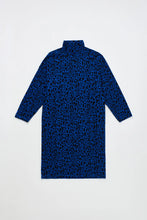 maison mangostan animal print dress blue