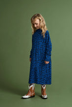 maison mangostan animal print dress blue