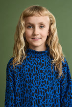 maison mangostan animal print dress blue