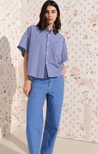 american vintage dameshemd ekirow vichy bleu