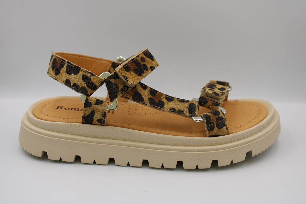 Romagnoli sandaal Leopard cognac