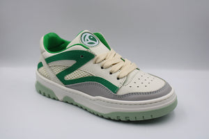 Rondinella sneaker wit met groen en grijs detail