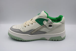 Rondinella sneaker wit met groen en grijs detail