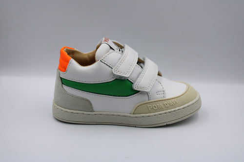 Pom d'Api eerste sneaker Off white - green - orange