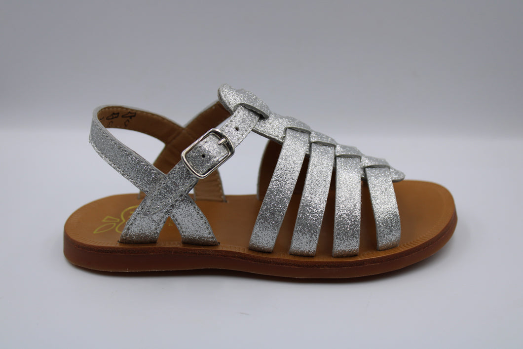 Pom d'Api sandaal Argent glitter