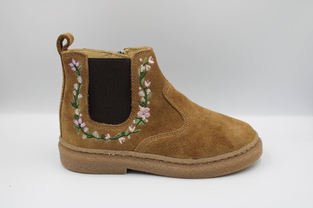 Pom d'Api laarsje camel met bloemdetail