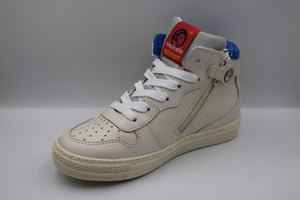 Rondinella halfhoge sneaker wit met rood en blauw detail