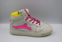 Rondinella halfhoge sneaker wit met roze en geel detail