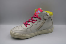 Rondinella halfhoge sneaker wit met roze en geel detail