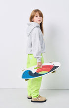 american vintage kids hoodie evona - lichtgrijs gevlekt