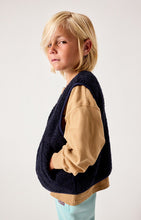 american vintage hoktown kinderjas zonder mouw navy