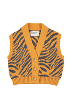 piupiuchick knitted wiastcoat orange with zebra print