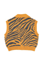 piupiuchick knitted wiastcoat orange with zebra print