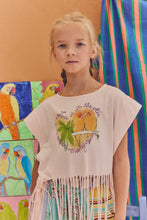 Maison Mangostan Birds Fringe Top Pink