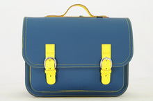 own stuff boekentas petrol - lemon (lagere school)