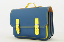 own stuff boekentas petrol - lemon (lagere school)