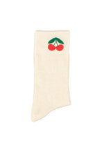 Piupiuchick Socks - Ecru with cherry print