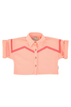 Piupiuchick Short Sleeves Jacket - Pink with pink geomteric lines