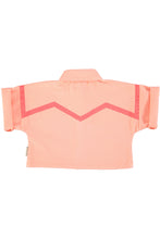 Piupiuchick Short Sleeves Jacket - Pink with pink geomteric lines