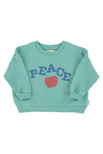 Piupiuchick Sweatshirt - Turquoise with "peace" print