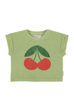 Piupiuchick T-shirt - Light olive with cherry print