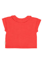 Piupiuchick T-shirt with peter pan collar - Red with "amour" print