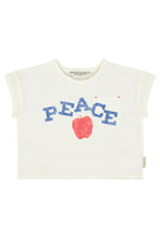 Piupiuchick T-shirt - Ecru with "peace" print