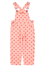 Piupiuchick Dungarees - Pink with red hearts allover