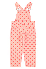 Piupiuchick Dungarees - Pink with red hearts allover