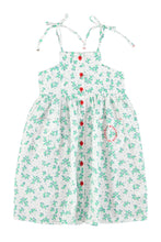 Piupiuchick Long Dress - Ecru with green flowers allover