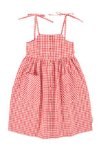 Piupiuchick Long Dress - Red & ecru checkered