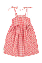 Piupiuchick Long Dress - Red & ecru checkered