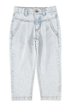 Piupiuchick Mom Fit Trousers - Washed light blue denim