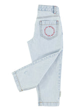 Piupiuchick Mom Fit Trousers - Washed light blue denim