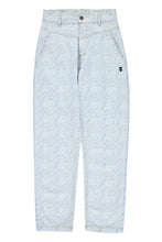 Sisters Department Trousers - Light blue denim with zebra print