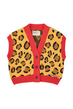 Piupiuchick Knitted waistcoat - Mustard animal print