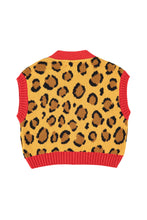 Piupiuchick Knitted waistcoat - Mustard animal print