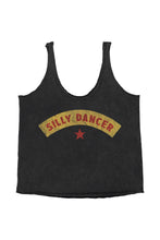 Sisters Department Top with v-neck - Washed black with "silly dancer" print