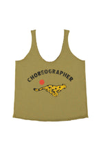 Sisters Department Top with v-neck - Olive green with "choreographer" print